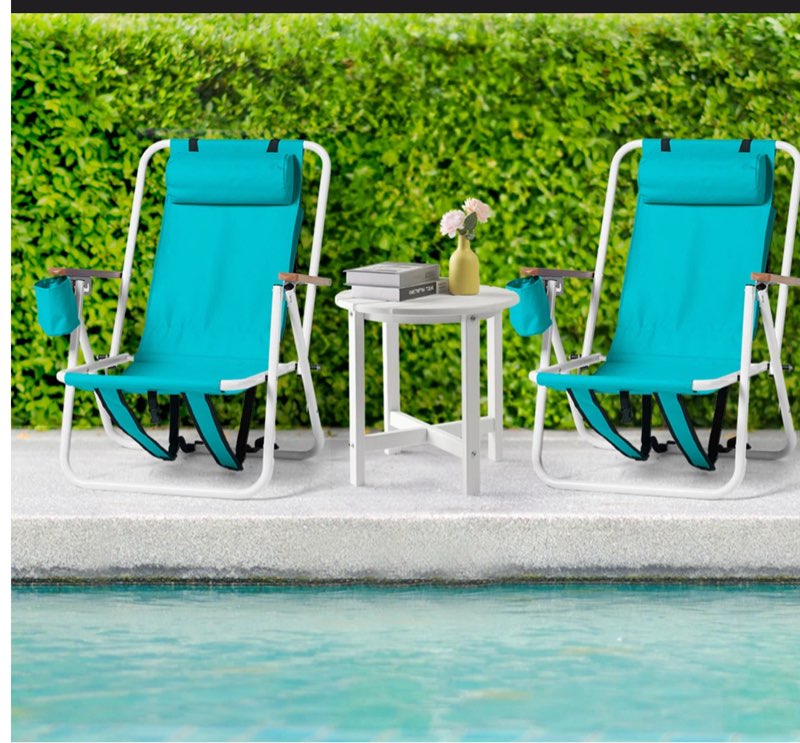 Balmoral Iron Frame Oxford Fabric Folding Beach Chair (Set of 2)