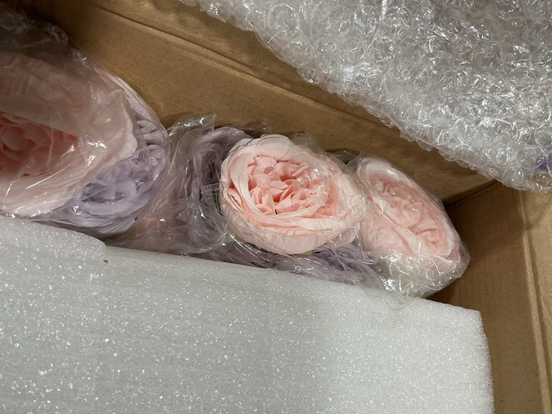 Condition photo showing New/Like New for reallnaive 6 sets artificial peonies ceramic vases rustic faux peonies decorations small fake floral arrangements for wedding home decor decorative farmhouse bookshelf table centerpiece
