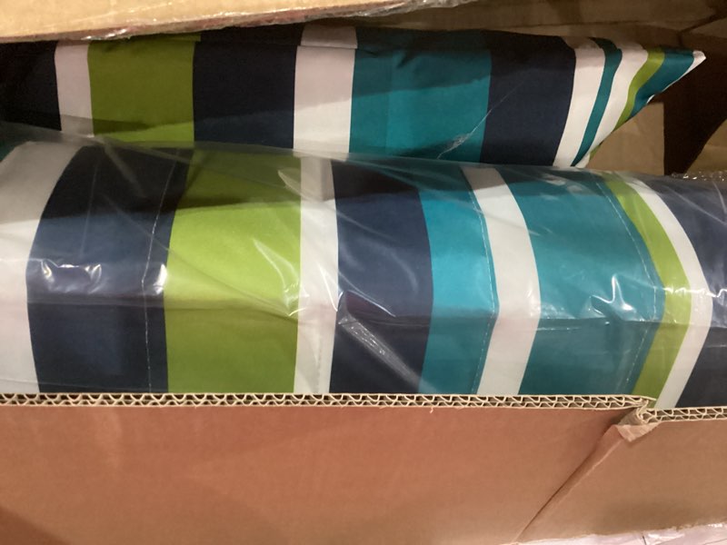 Condition photo showing Good Condition for superjare hammock with stand, 2 person quilted outdoor hammock, detachable pillow & bamboo spreaders, portable hammock with carrying bag, heavy duty stand, perfect for outside, patio, dark cyan dark cyan 55.1"w × 74.8''d × 43.3''h