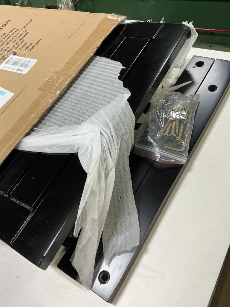 Condition photo showing Good Condition for 2-Tier Outdoor Side Table, Weather-Resistant End Table with Storage Shelf, Wooden Coffee Table for Indoor, Backyard, Garden, Bed, Living Room (Black)