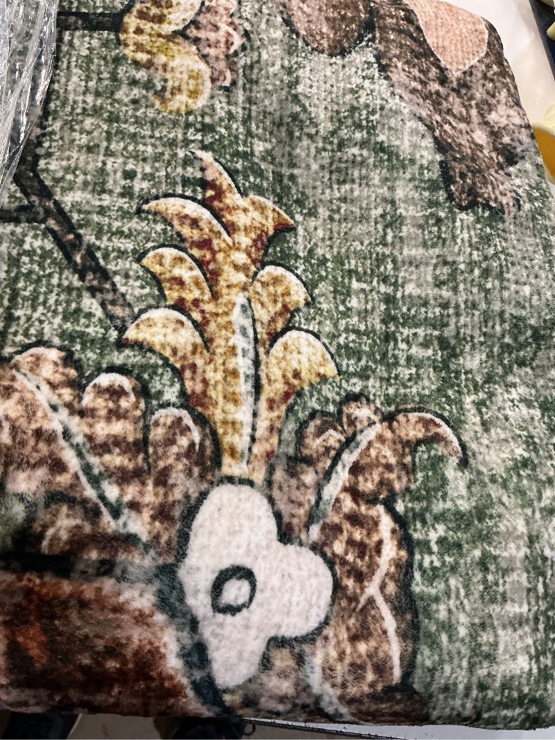 Condition photo showing Good Condition for releany area rugs round 8ft washable non-slip, floral vintage distress medallion carpet for living room bedroom dining room, terracotta burnt orange green brick/brown/green 8' (round)