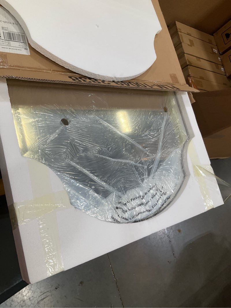 Condition photo showing New/Like New for empire art direct wall mirror octagonal frameless 1" beveled rectangular scalloped mirror with obsidian-black matte finish, measuring, 28"x38", clear
