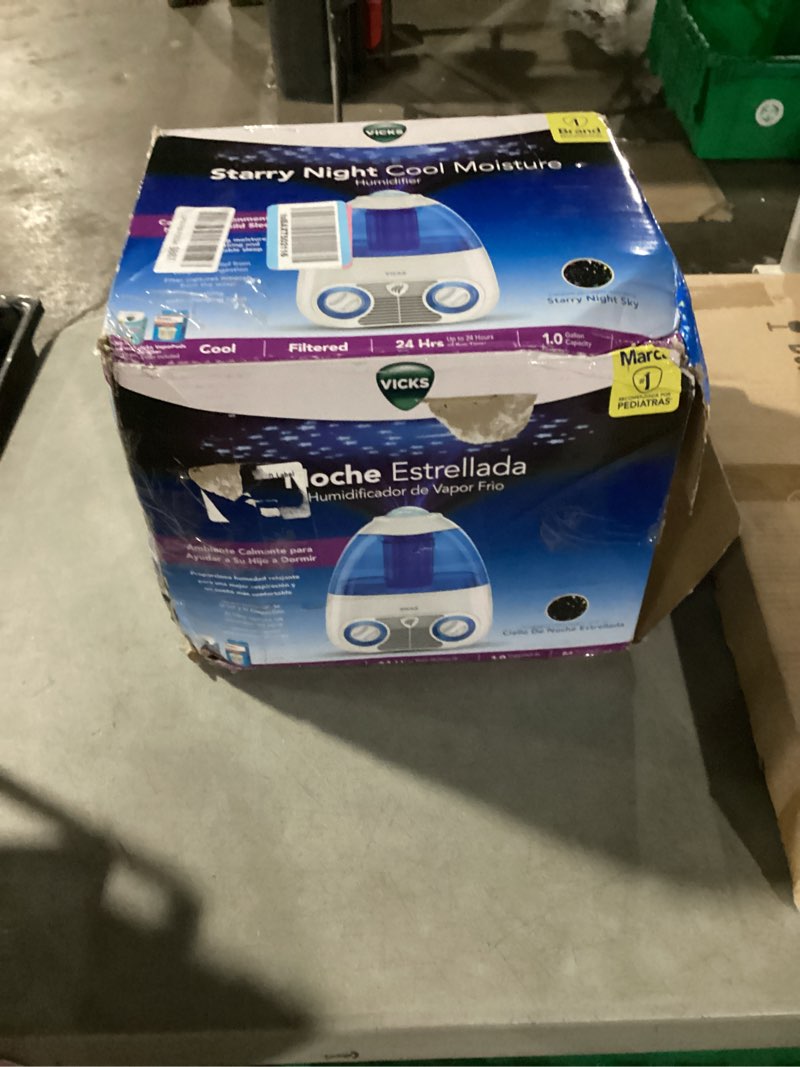 Vicks Starry Night Filtered Cool Mist Humidifier, Medium to Large Rooms, 1 Gallon Tank – Cool Mist H