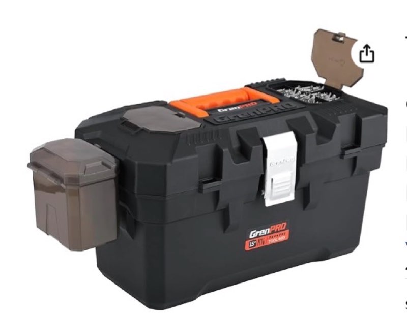 GRENPRO Tool Box Organizer Small 15inch, Mini Toolbox Organization with Handle, Portable Tool Box PL