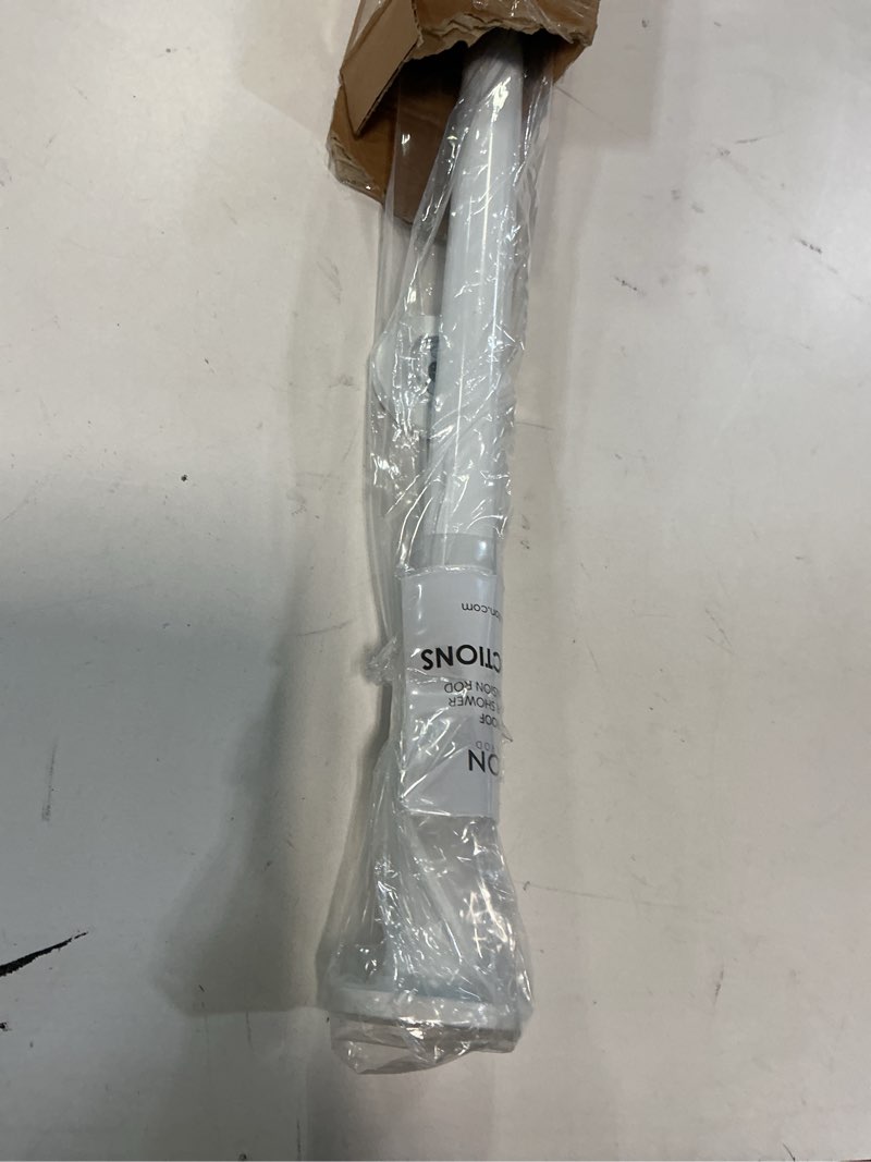 Condition photo showing As Is for Ivilon Tension Curtain Rod - Spring Tension Rod for Windows or Shower, 36 to 54 Inch. White 36" to 54" White