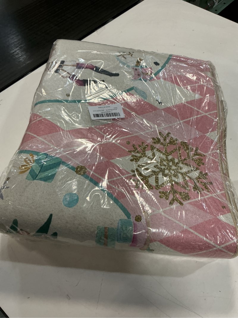 Condition photo showing New/Like New for Artoid Mode Diamond Plaid Nutcracker Merry Christmas Kitchen Mats Set of 2, Winter Decor Low-Profile Kitchen Rugs for Floor - 24x35 and 24x59 Inch 24" x 35" /24" x 59" Pink