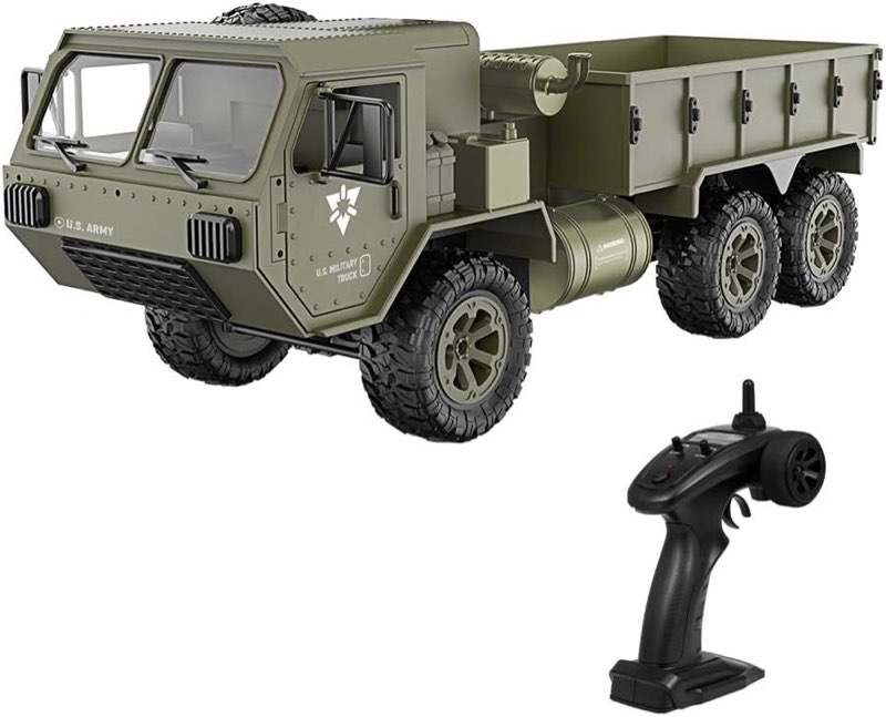 GoolRC RC Military Truck, 1:12 Scale 6WD Remote Control Car, 2.4GHz Army Cars All Terrain Off-Road Truck, Electric Toy Vehicle Gift for Adults