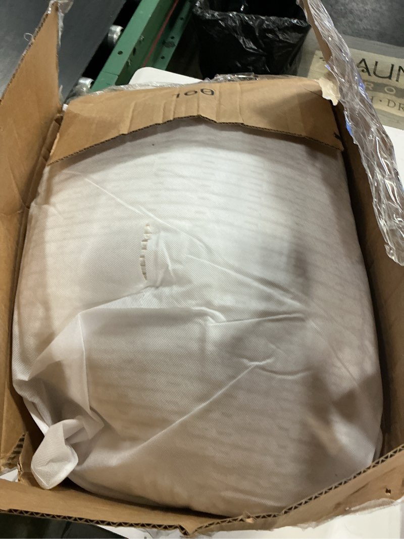 Condition photo showing As Is for blissful diary reading pillow, backrest pillow with shredded memory foam for adult & children, designed for bed and couch sitting up, includes arms, pockets and washable cover, off white standard(18inch) off white