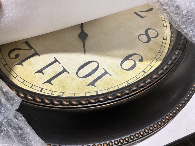 Condition photo showing Good Condition for outdoor clock 18 inch large wall clocks with thermometer for living room patio pool garden-retro style (bronze) 18 inch bronze