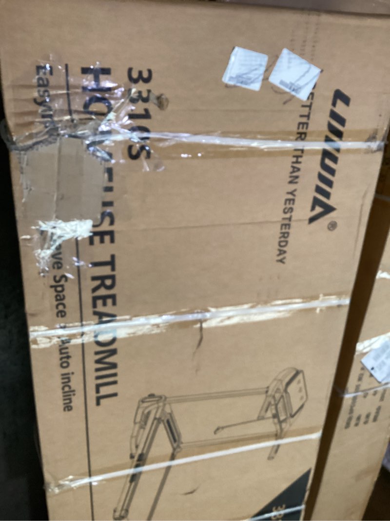 Condition photo showing As Is for lijiujia treadmill for home,treadmills with 0%-15% auto incline,3hp bushless,300 lbs,led display,pulse monitor