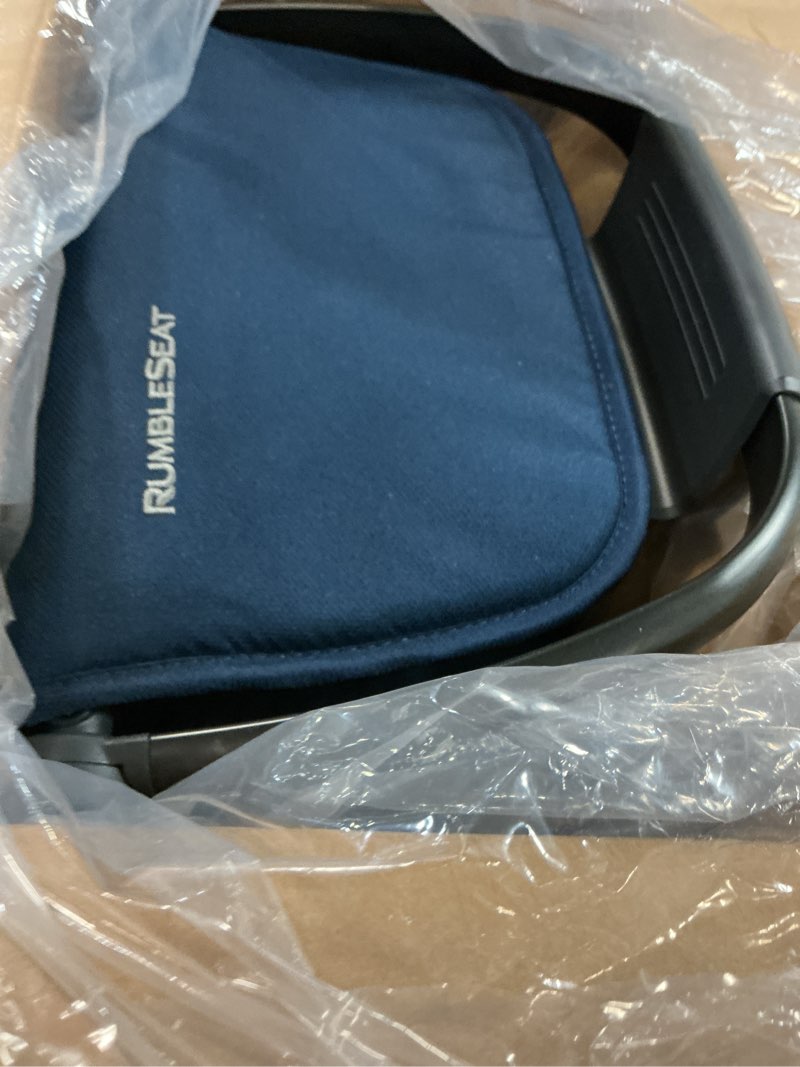 Condition photo showing As Is for uppababy rumbleseat v3 second lower seat - compatible with vista v2 and vista v3 - all-weather seat + magnetic buckle – adapters included - noa (navy/carbon frame/saddle leather)