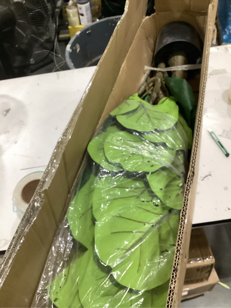 Condition photo showing Good Condition for artificial fiddle leaf tree-6ft faux plant fake ficus lyrata tree artificial fig silk trees with pot floor plants for home living room decor indoor