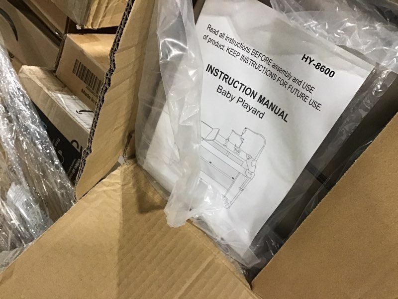 5 in 1 Pack and Play, Portable Travel Baby Bassinet, Foldable Travel Playard Playpen for Toddler, Be