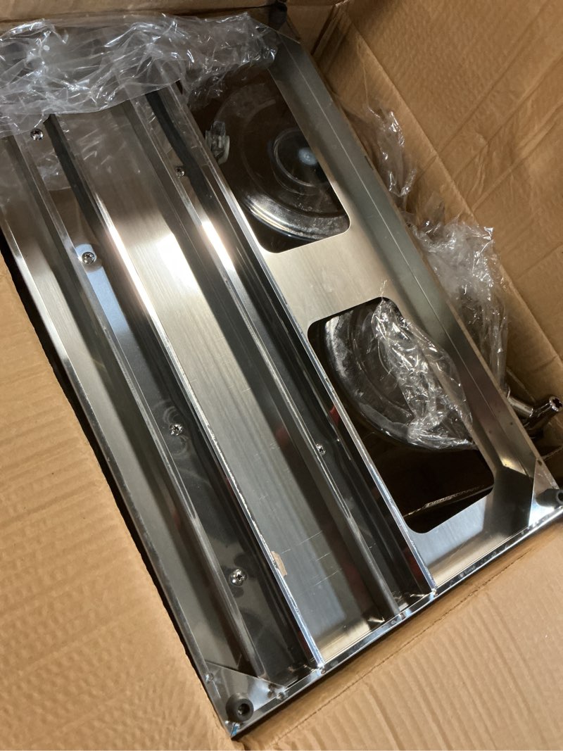 Condition photo showing As Is for tonchean 4.4 Gallon Dual Drink Dispenser, Beverage Dispensers with Ice Core and Spigot, Stainless Steel Juice Dispenser for Parties, Wedding, Hotel Buffet, Banquet, Restaurant Metal Drip Tray