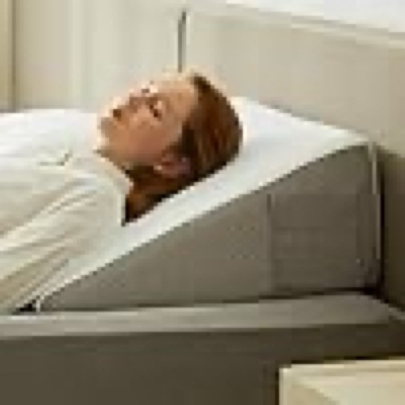 10 inch bed wedge pillow for headboard, pillow wedge for acid reflux relief, sleeping, back pain relief, snoring, triangle pillow wedge, white/grey