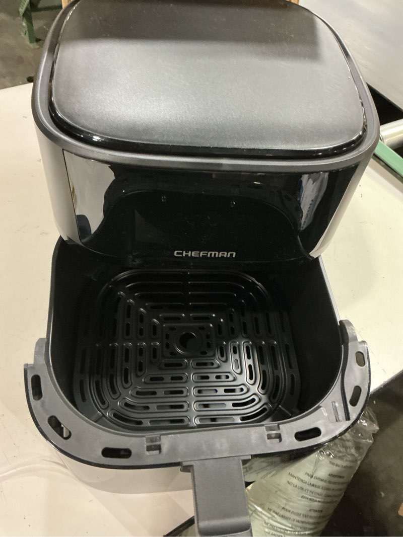 Condition photo showing Good Condition for chefman air fryer – 6 qt compact airfryer for quick & easy meals, features hi-fry technology for extra crisp, easy-view window, touch controls with 4 presets, nonstick & dishwasher safe basket - black black 6 quart - window