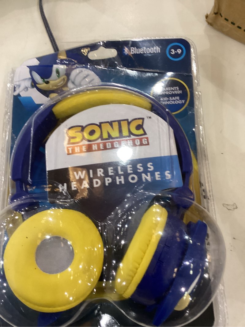 Condition photo showing Good Condition for Sonic The Hedgehog - Kids Bluetooth Headphones, Wireless & Wired Over-Ear Headphones with Safe Volume, Adjustable Headband, Rechargeable Battery & Stereo Sound – Perfect for School, Home, & Travell