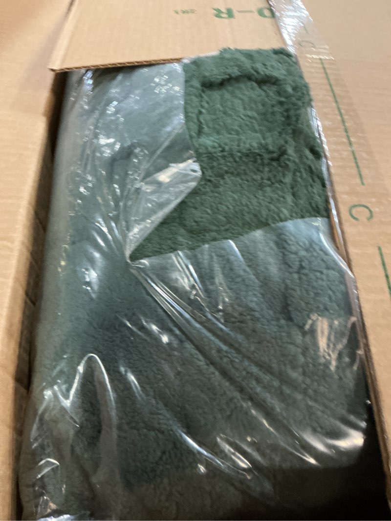 Condition photo showing As Is for bedsure gentlesoft blankets queen size for bed - super soft cozy spring blanket for kids girls, large fuzzy fleece throw for bedroom decor, dark green, 90x90 inches dark green queen (90" x 90")