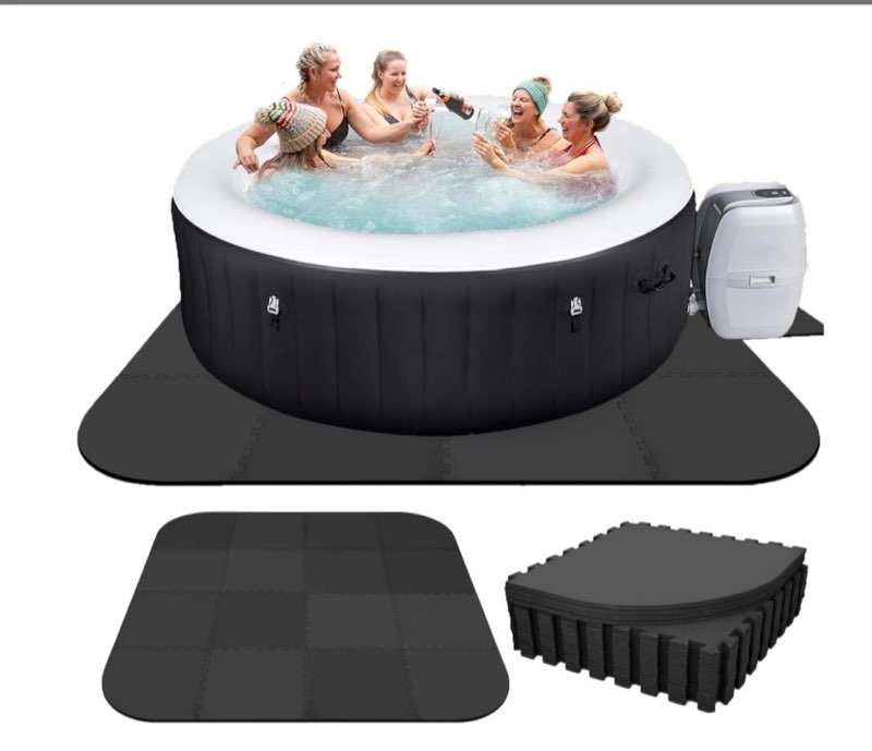 Nisorpa 1/2" Extra Thick Hot Tub Mat 85 Inch Hot Tub Pad Foundation for Inflatable Tub EVA Foam Padd
