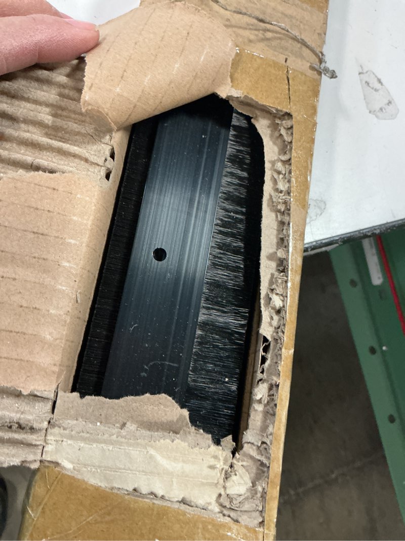 Condition photo showing As Is for 4 Set Aluminum Black Door Sweep with Screws Length Door Brush Sweep for Gaps up to 1 Roll up Door Brush Seal for Bottom of Exterior Home Gate Garage Threshold for Stripping (1 x 36 Inch)