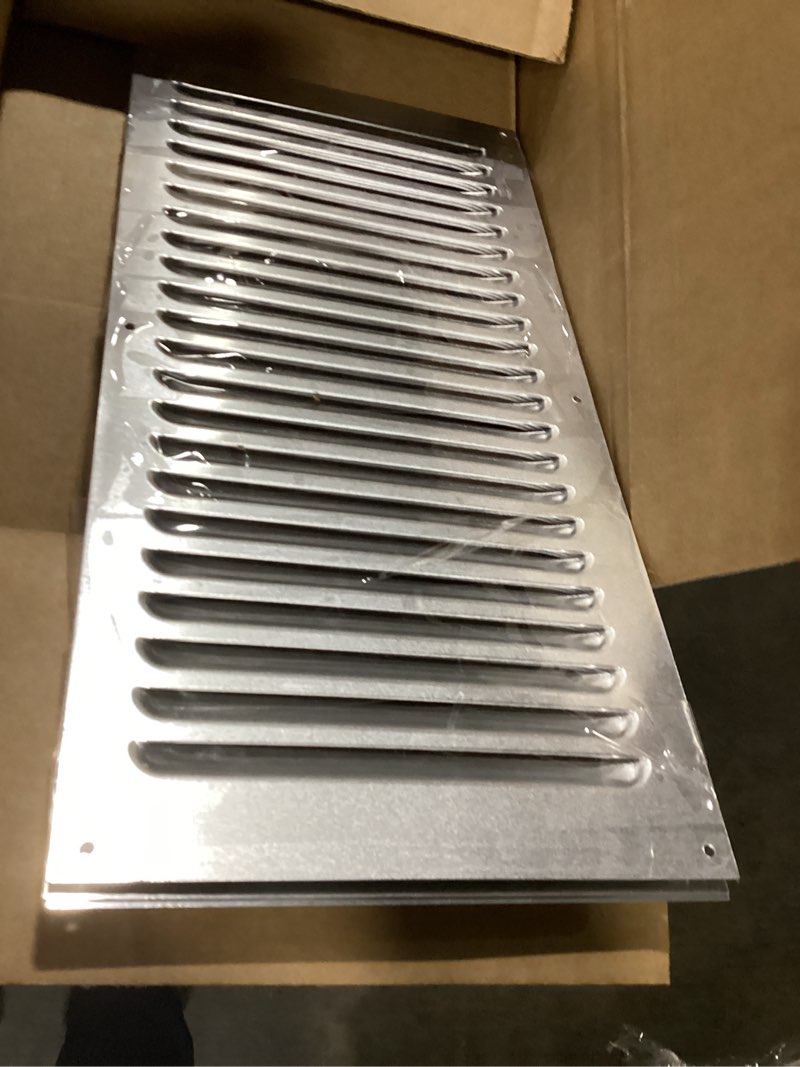 Condition photo showing Good Condition for PATIKIL 10 x 20 Inch Aluminum Vent Cover, Screen Air Grille Ventilation Cover HVAC Louvered Grill for Home Kitchen Fireplace Bathroom Wall Ceiling, Silver Tone