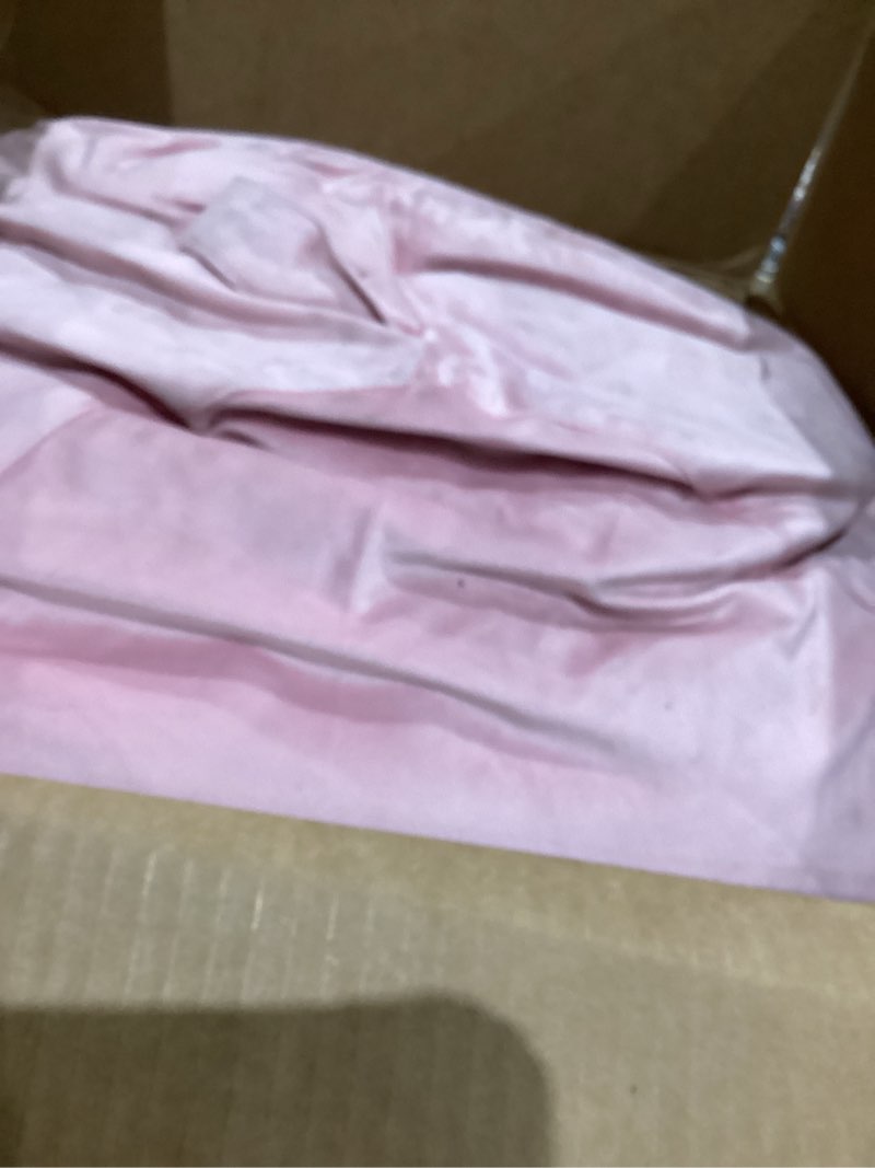 Condition photo showing As Is for Homguava 2FT Bean Bag Chair: 2' Bean Bags with Memory Foam Filled,Comfy Beanbag Chairs Round Bean Bag Sofa with Dutch Velvet Cover-Light Pink 2FT-28"x28"x22" Light Pink