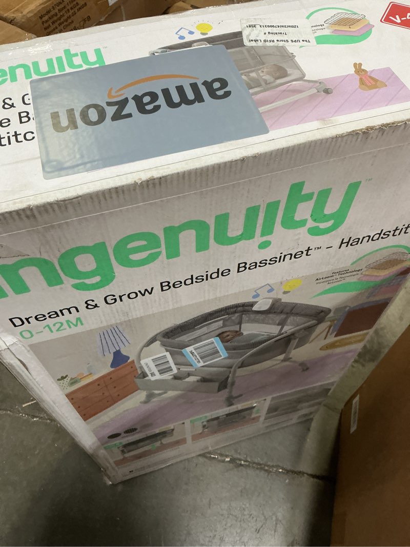 Condition photo showing Good Condition for Ingenuity Dream & Grow Bedside Baby Bassinet with AirLoom Mattress, for Ages 0-12 Months, Adjustable Height - Handstitch (Grey)