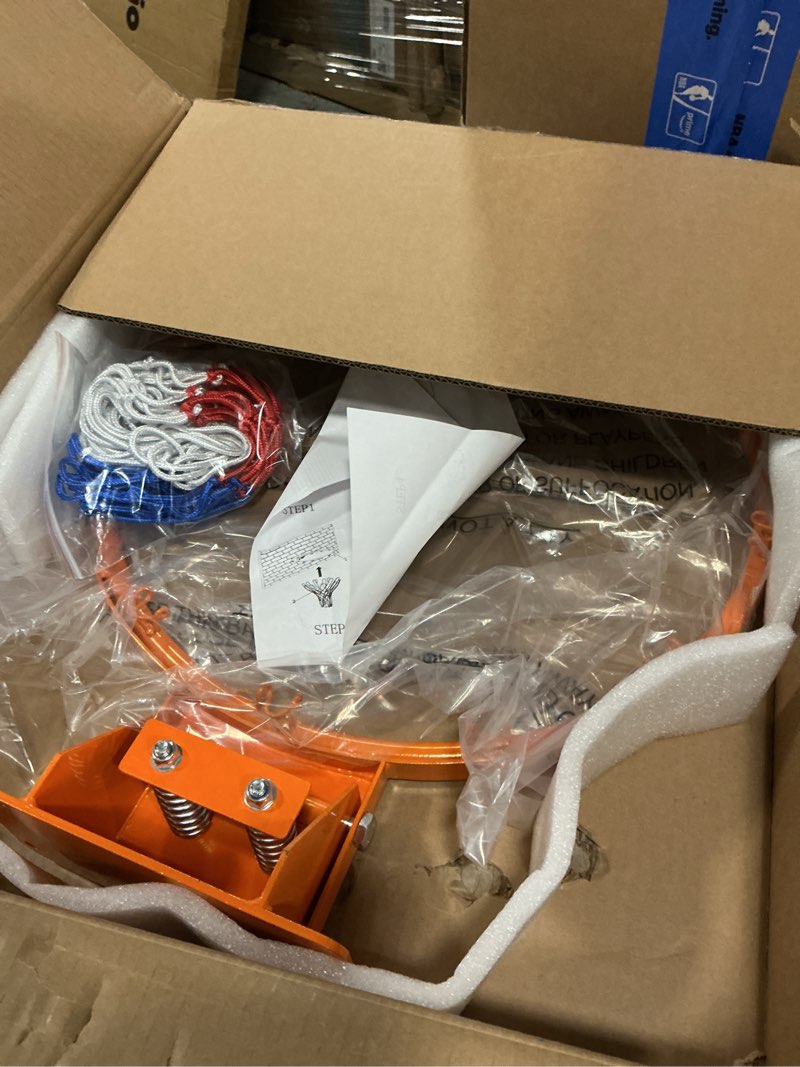Condition photo showing New/Like New for basketball double spring solid rim, 18 "indoor and outdoor