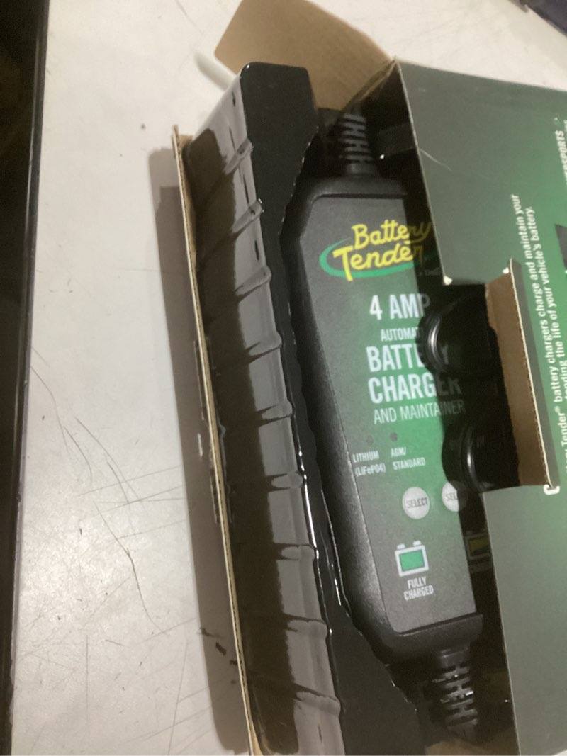 Condition photo showing Good Condition for Battery Tender 4 AMP Battery Charger and Maintainer - Automotive Switchable 12V or 6V Smart Automatic for Cars SUVs and Trucks - Lead Acid, AGM, Gel, & Lithium Battery Charger - 022-0209-BT-WH