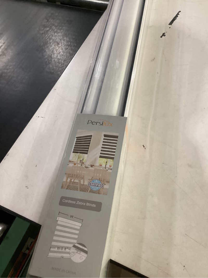 Condition photo showing New/Like New for persilux cordless zebra blinds for windows free-stop window blinds (34" w x 64" h, white) dual layer light control for day and night, light filtering sheer shades for home, bedroom, easy to install 34"w x 64"h white