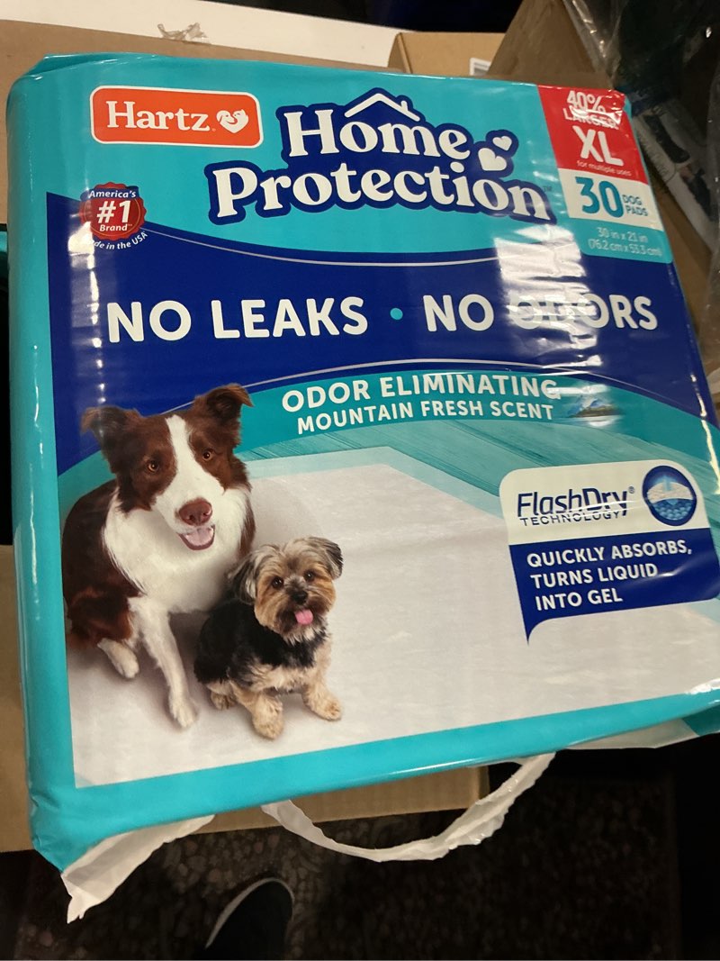 Condition photo showing New/Like New for hartz home protection mountain fresh scented dog pads, xl 30 count, super absorbent & won't leak, odor eliminating