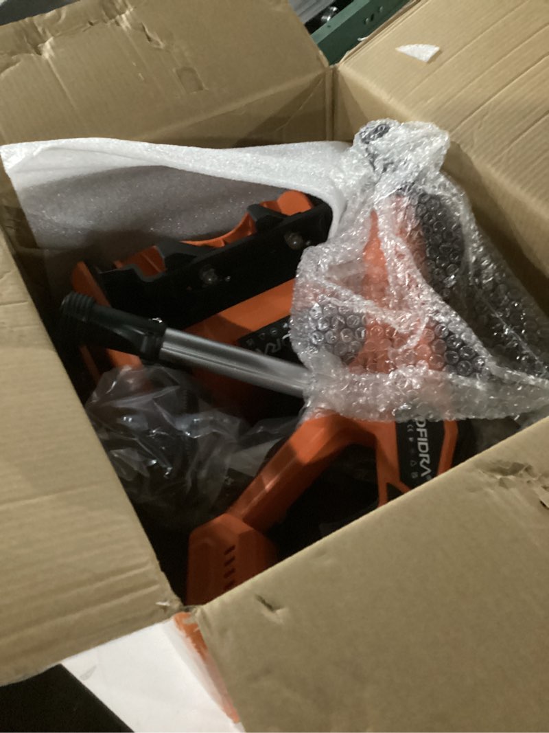 Condition photo showing Good Condition for Cordless Snow Shovel, Electric Snow Shovel 12" Width 6.7" Depth Cleaning and 20ft Throwing Distance, 4 Ah 21V Battery Brushless Snow Mover with Adjustable Front Handle for Driveway, Steps, Patio Orange