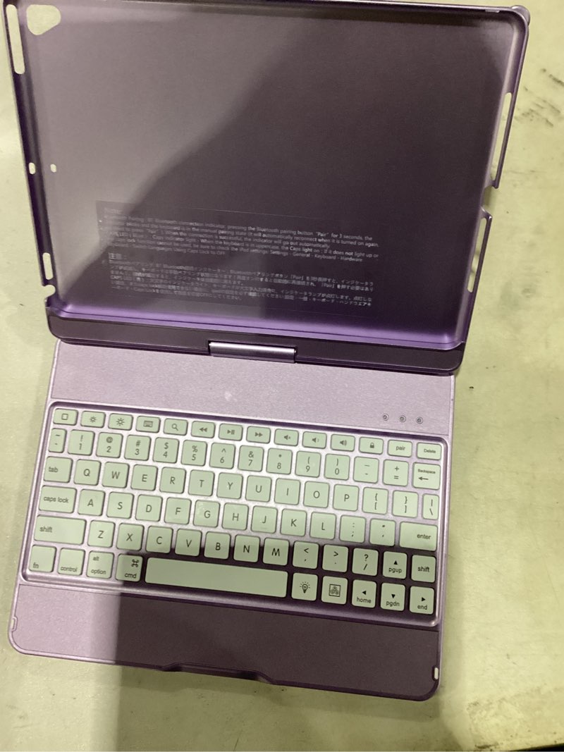Condition photo showing Good Condition for mmk ipad keyboard case 9.7 for new ipad 2018 (6th gen) - ipad pro 2017 (5th gen) - ipad air 2/ air -detachable wireless bluetooth keyboard - magnetic auto sleep/wake (purple)
