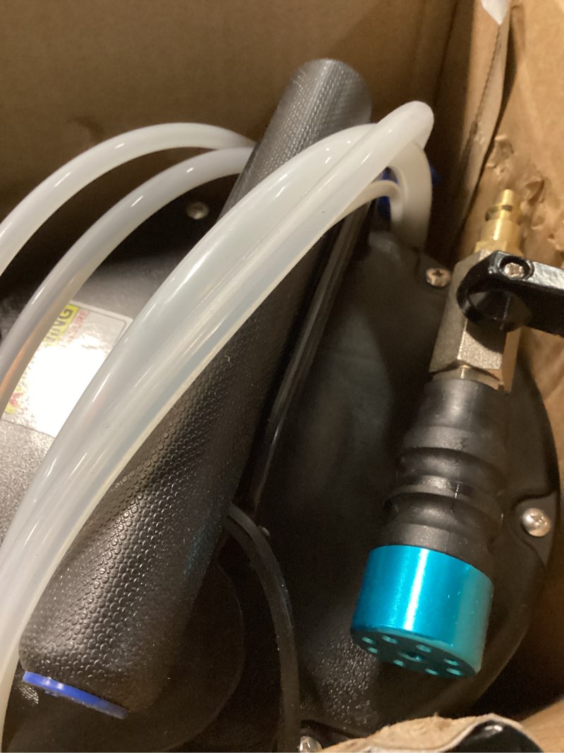 Condition photo showing As Is for four uncles 6.5l oil extractor - pneumatic/manual vacumm fluid extractor with pump tank remover & 4 tubes for oil change and a brake bleeding hose for brake fluid change 6.5l manual/pneumatic