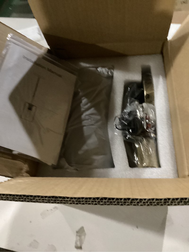 Condition photo showing Good Condition for Brass Pendant Lights Kitchen Island 1 Pack Modern Glass Pendant Light Fixtures, 9.5'' Farmhouse Gold Pendant Light Fixtures, Indoor Chandelier for Bathroom, Bar Included Bulb Stand Gold - 1Set