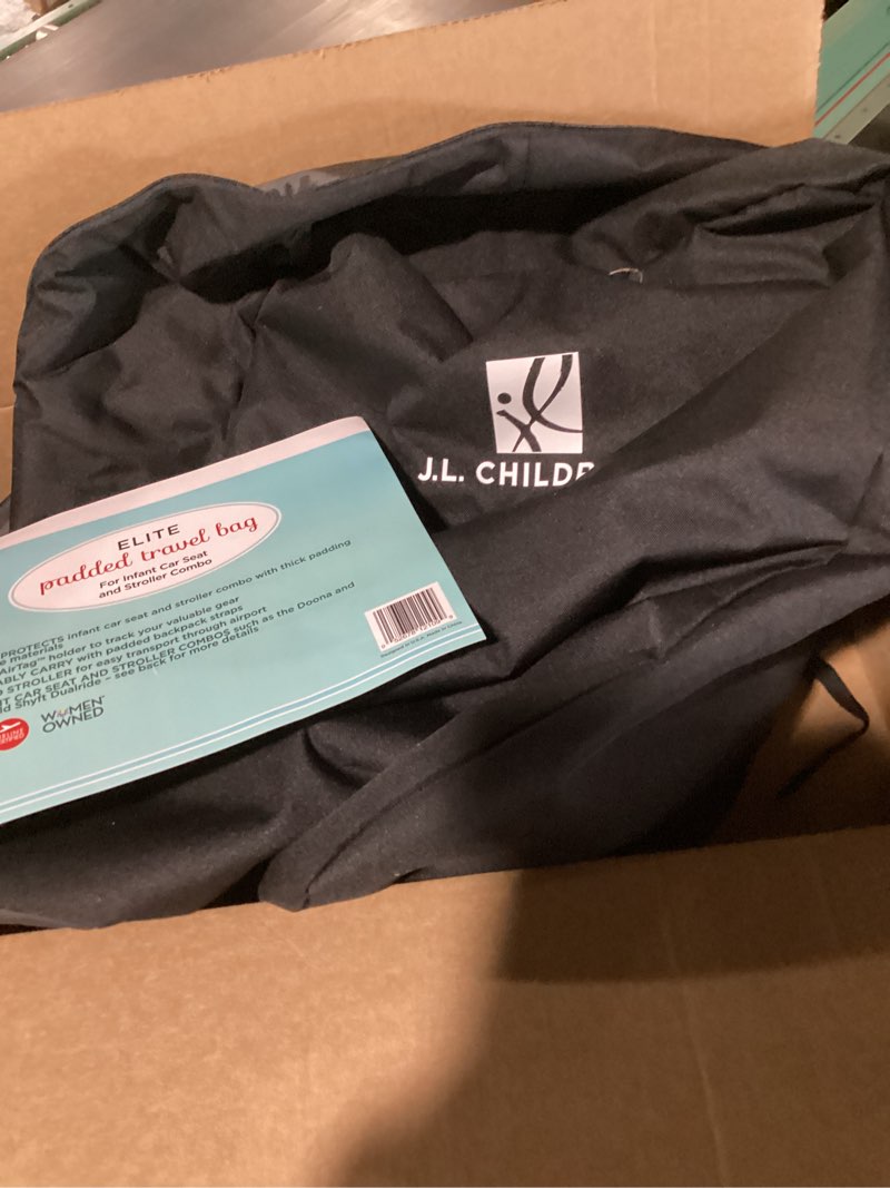 Condition photo showing Good Condition for j.l. childress padded bag for doona & evenflo shyft dualride - travel bag for airplane, fits most infant car seats, airport accessories for gate or baggage check, airtag compatible - elite, black