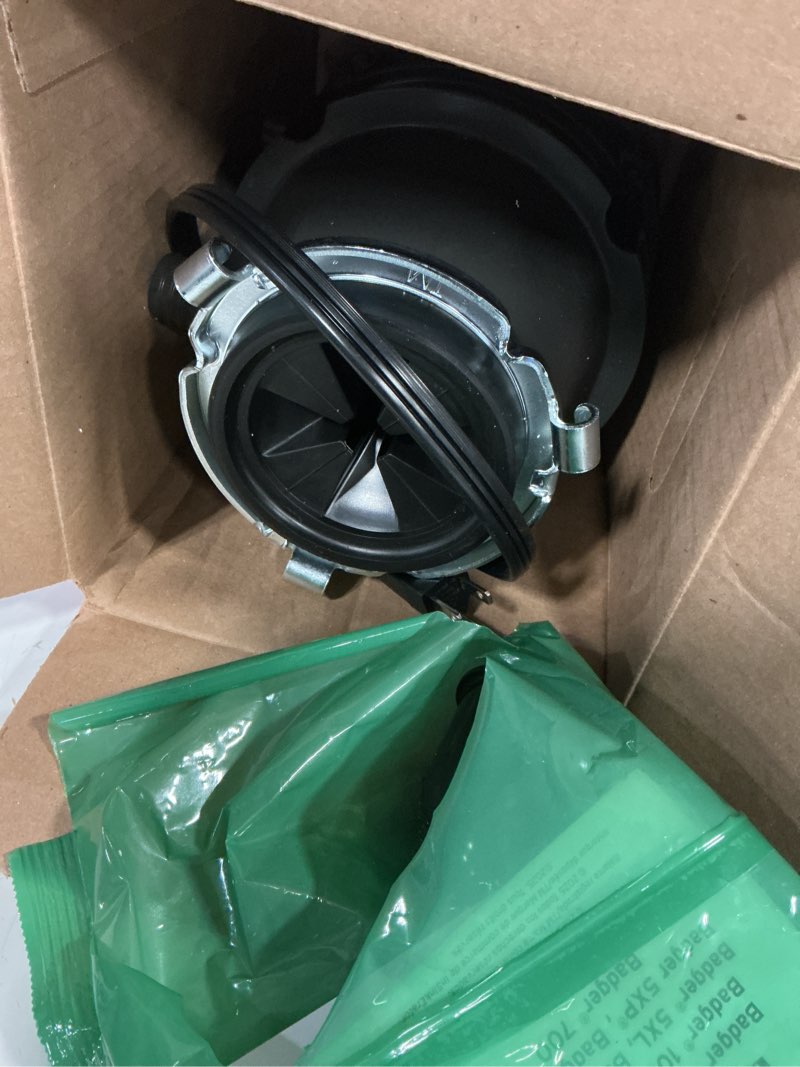 Condition photo showing As Is for insinkerator badger 5xl continuous feed 1/2-hp septic safe corded garbage disposal