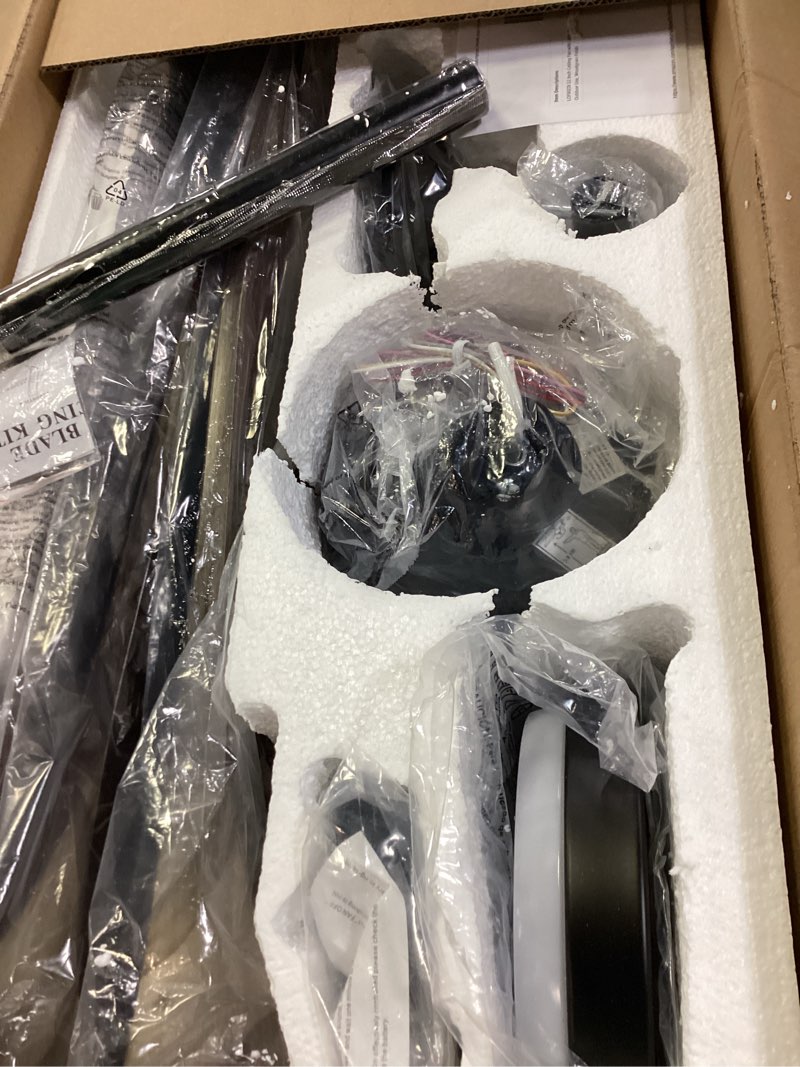 Condition photo showing Good Condition for 52 Inch Ceiling Fan with Light, Remote Control, Reversible DC Motor, Stepless Dimming, Noiseless, Energy-Efficient for Indoor and Outdoor Use, Woodgrain Finish Woodgrain-light 52"