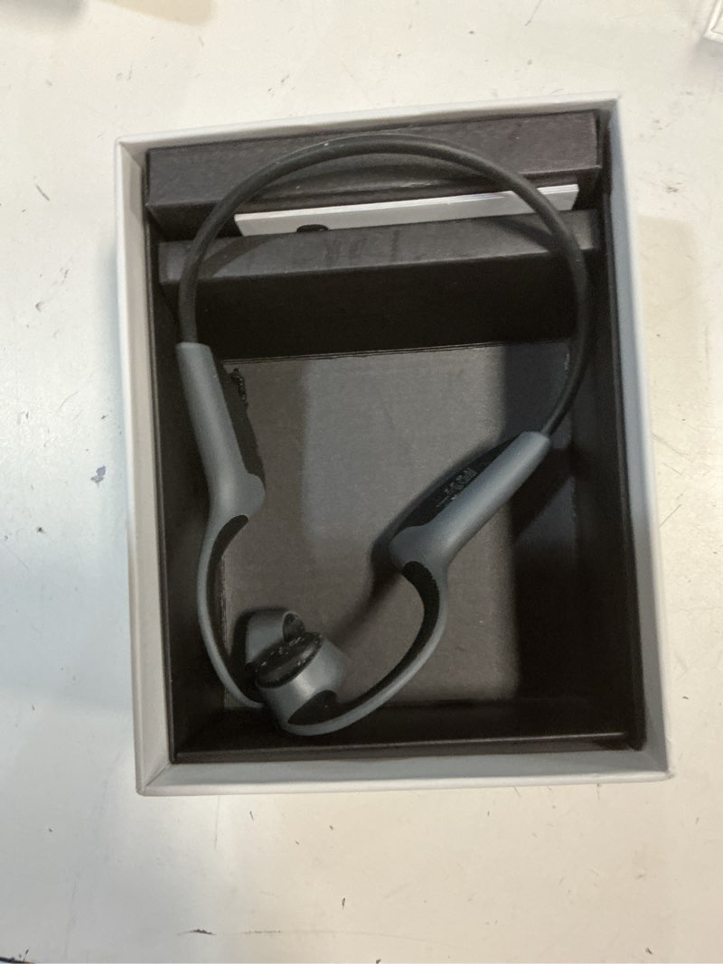 Condition photo showing As Is for Bone Conduction Headphones Bluetooth 5.0 Open Ear Wireless Titanium HiFi Stereo with Mic Sweatproof Sports Headphones for Running Driving Cycling (Black)