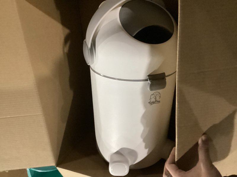 Condition photo showing As Is for Indoor/Outdoor Pet Waste Station – Advanced Odor-Seal Dog Poop Trash Can with Locking Lid, Portable Handle & Works with ANY Bag – No Expensive Refills Ever!