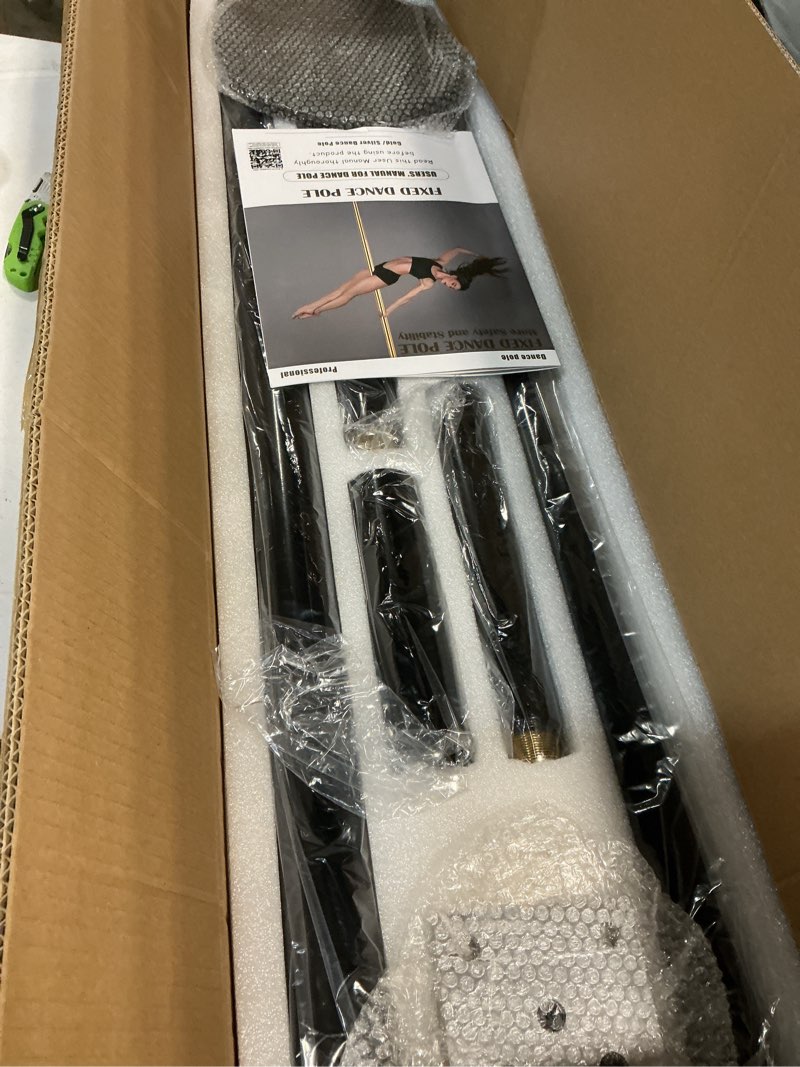Condition photo showing New/Like New for PRIOR FITNESS Permanent Fixed Dance Pole Kit, Professional 45mm Spinning & Static Dancing Pole Heavy-Duty Steel Pole Dance for Home, Adjustable Height Excellent for Home Exercise Studio Club Gym