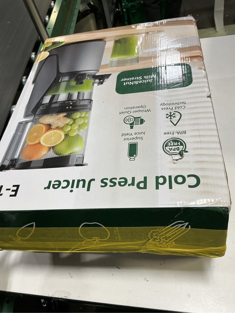 Condition photo showing Good Condition for Juicer Machines, 3-in-1 Cold Press Juicer with 6.5" Extra Large Chute, 100oz Large Capacity, AC Motor, Makes Juice, Nut Milk & Sorbet, Premium Gray