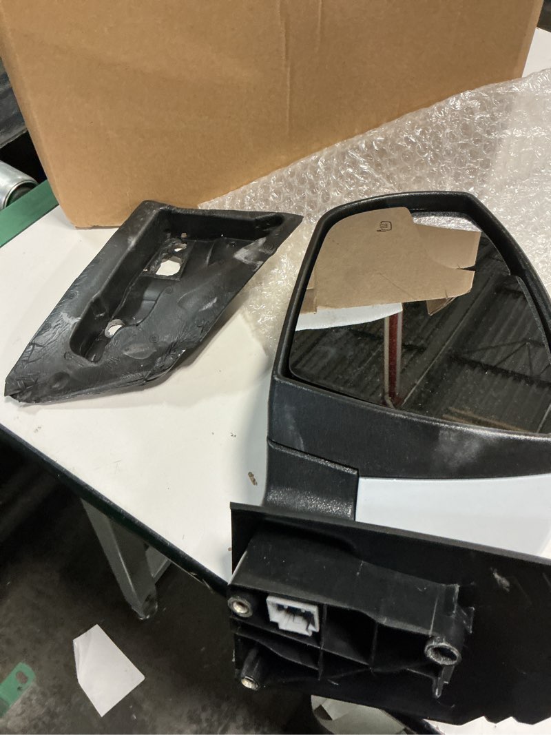 Condition photo showing As Is for left driver side rear view mirror replacement for ford focus 2012 2013 2014 2015 2016 2017 2018- rearview mirrors with 5pins, electric adjustment,heating and turn signal, white white 6pins-left