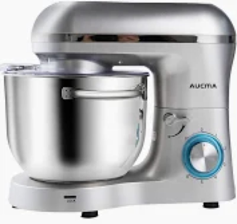 Aucma Stand Mixer,8QT 900W Tilt-Head Food Mixer, Kitchen Electric Mixer with Dough Hook, Wire Whip & Beater (Gray, 8QT)