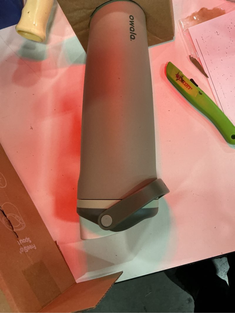 Condition photo showing Good Condition for owala freesip sway insulated stainless steel water bottle with two-way spout, built-in straw and bucket handle, made for travel, school, and sports, 40oz, bpa free, leak proof, off road off road 40 ounces