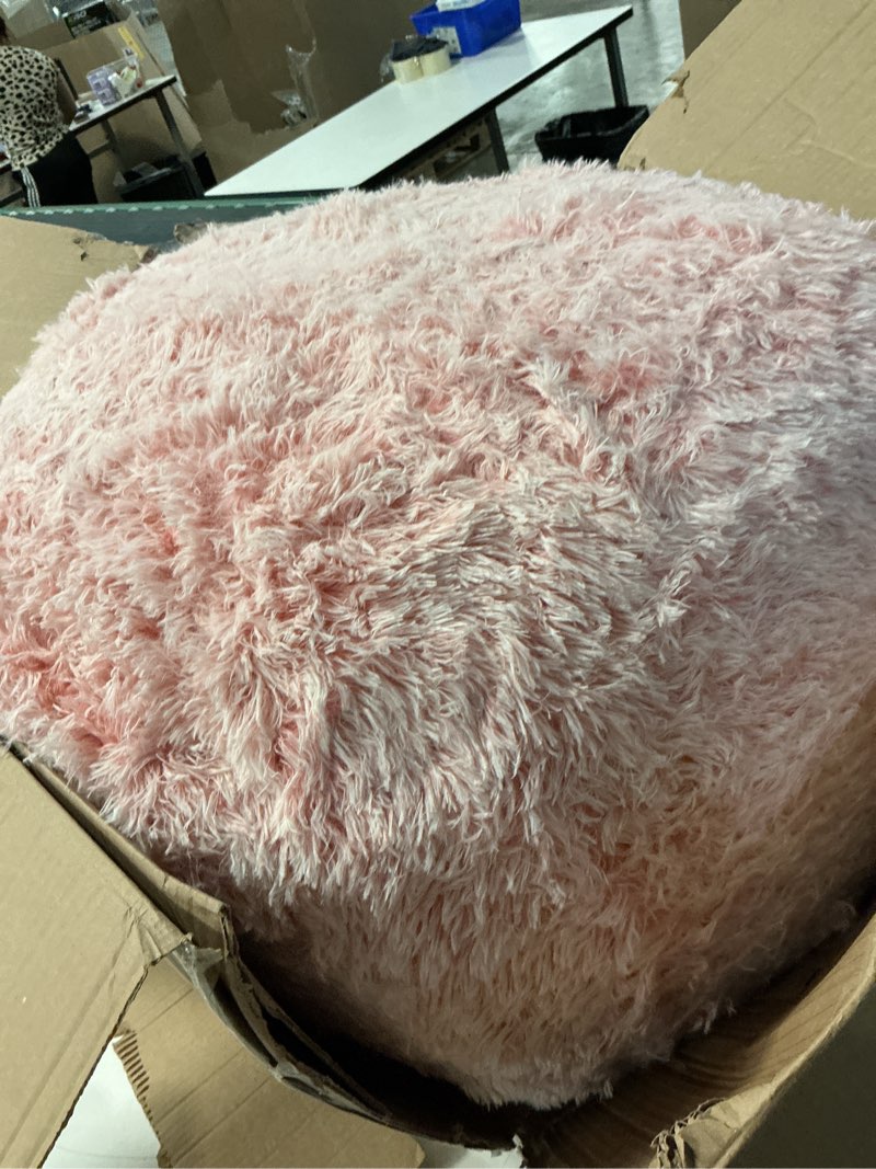 Condition photo showing Good Condition for fluffy bean bag chair for kids, 0.76mt round memory foam bean bag chair for teens and children, ultra soft faux fur fabric bean bag chair for playroom, living room, bedroom