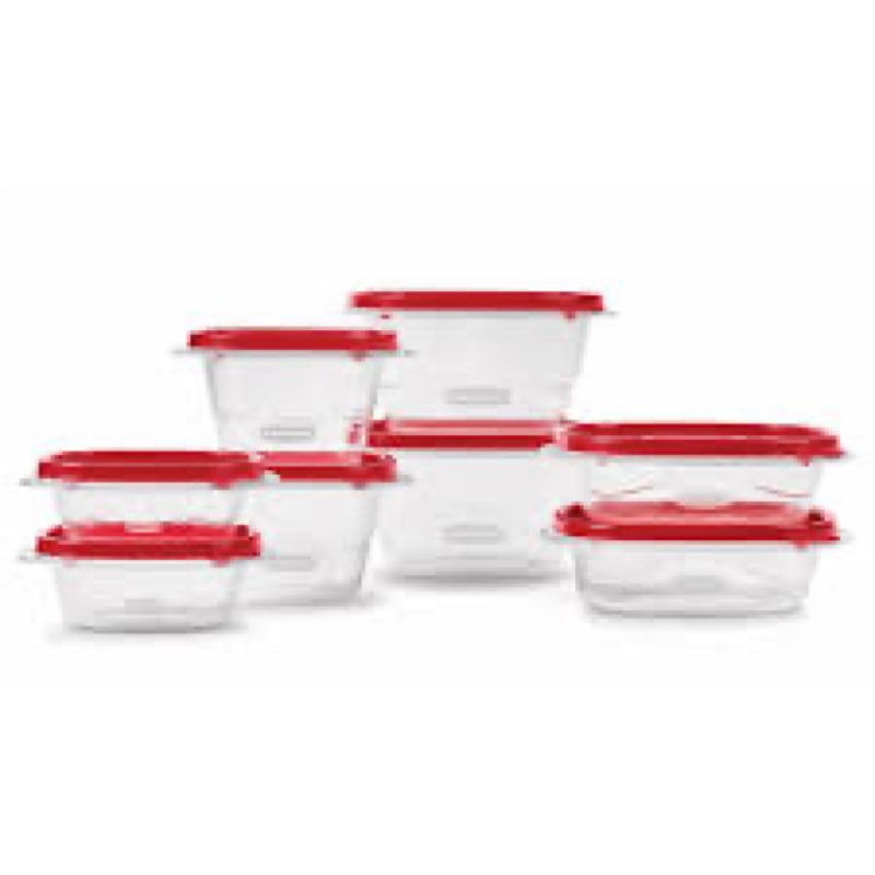 Rubbermaid EasyStore Square and Round Containers, 14-Piece Set, Food Storage Containers, Food Storag