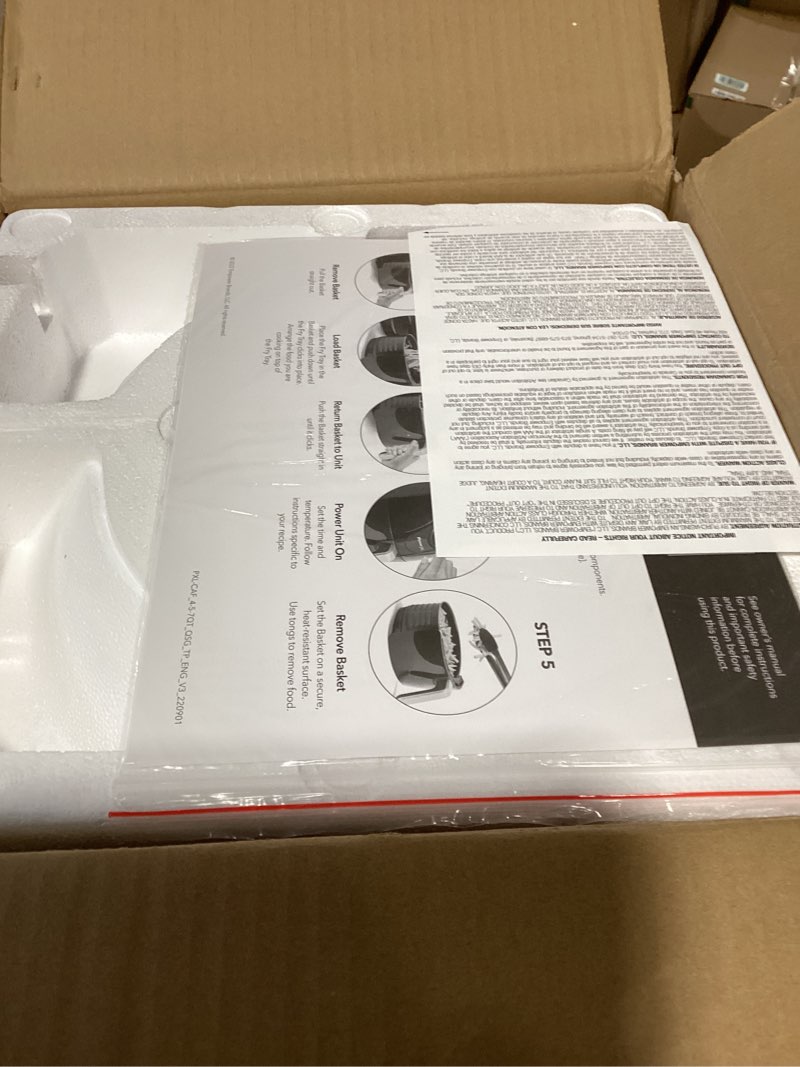 Condition photo showing New/Like New for powerxl air fryer 7 qt maxx classic, extra hot air fry, cook, crisp, broil, roast, bake, high gloss finish, nonstick, black 7 quart