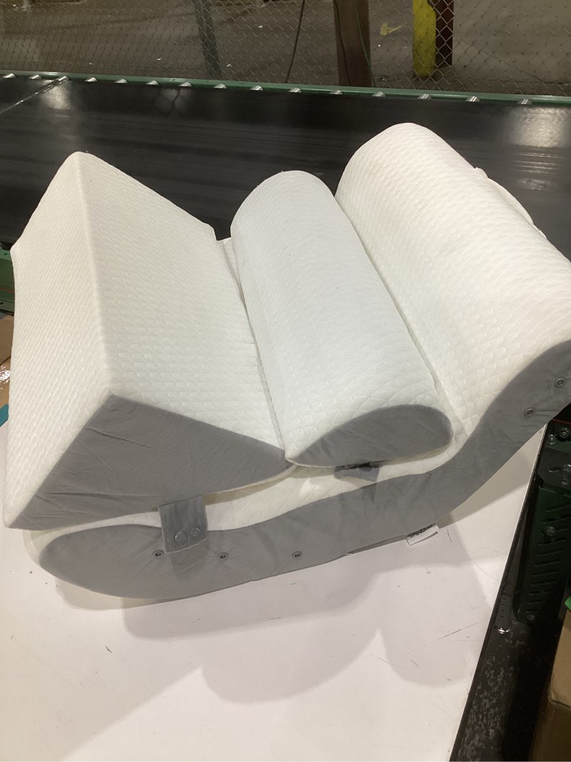 Condition photo showing As Is for (similar to stock photos)ruqmuis 3pcs wedge pillow set for after surgery, adjustable back pillow for bed sitting up, acid reflux, bed wedge pillow headboard for sleeping & snoring, orthopedic pillow for post surgery, white
