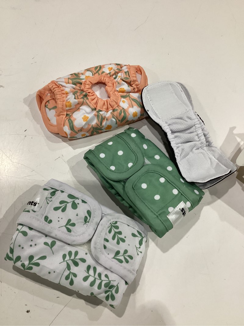 Condition photo showing New/Like New for pet parents® washable dog diapers (3pack) + extendrs® of durable doggie diapers, premium dog diapers female (x-small, daisy) daisy x-small (4-10")